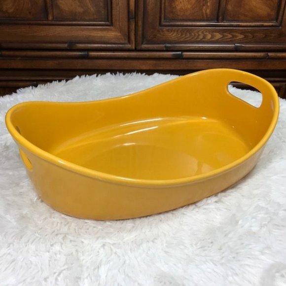NWOT Rachael Ray Yellow 3qt Oval Handled Baking Dish - Picture 12 of 12
